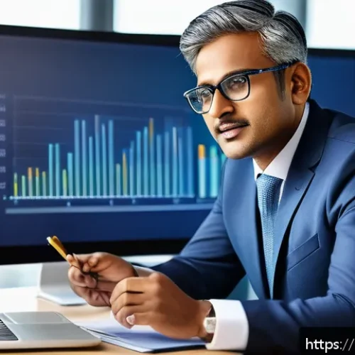 자산관리사로 성공한 사람들의 사례 - A professional Indian financial advisor in a modern office environment, wearing formal business atti...