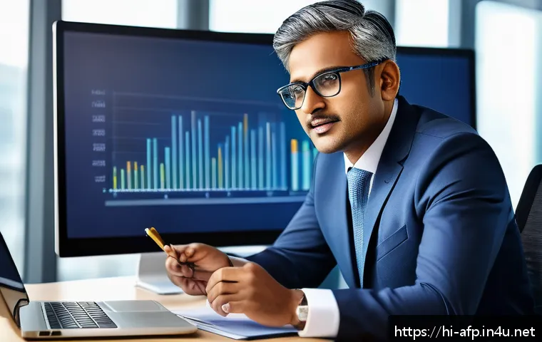 자산관리사로 성공한 사람들의 사례 - A professional Indian financial advisor in a modern office environment, wearing formal business atti...